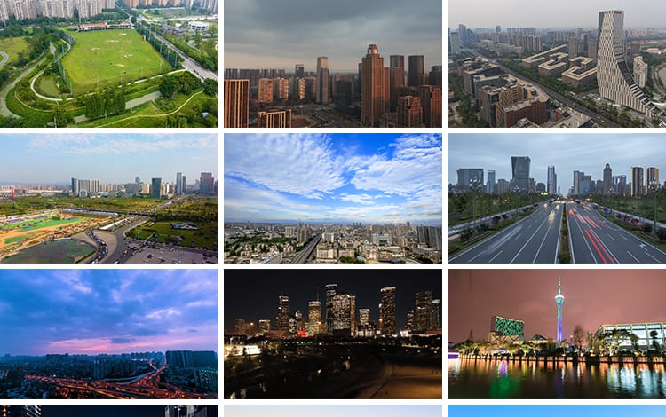 四川成都城市建筑车流夜景风光旅游风景点地标宣传片航拍视频素材