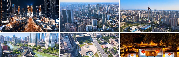 四川成都城市建筑车流夜景风光旅游风景点地标宣传片航拍视频素材