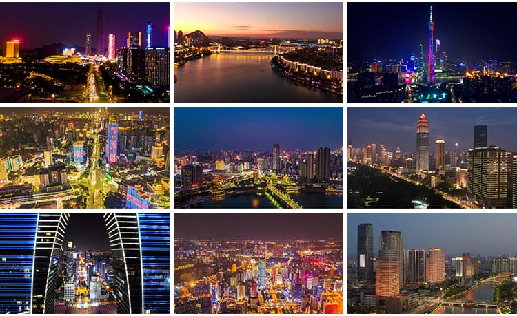 4K高清夜晚城市街景夜景航拍延时车流实拍繁忙交通剪辑短视频素材