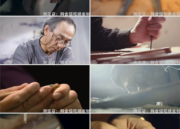 传统手工艺雕刻非遗木雕石雕匠人抖音视频自媒体高清实拍素材剪辑