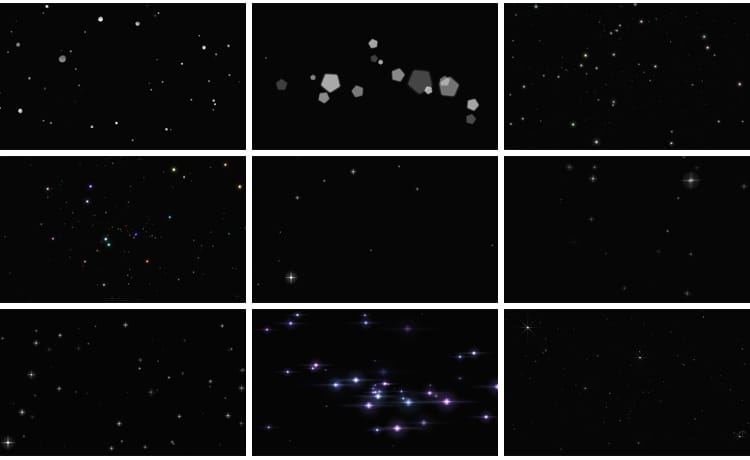 小星星闪烁星光舞台动态合成背景ae_pr唯美粒子mov透明通道视频素