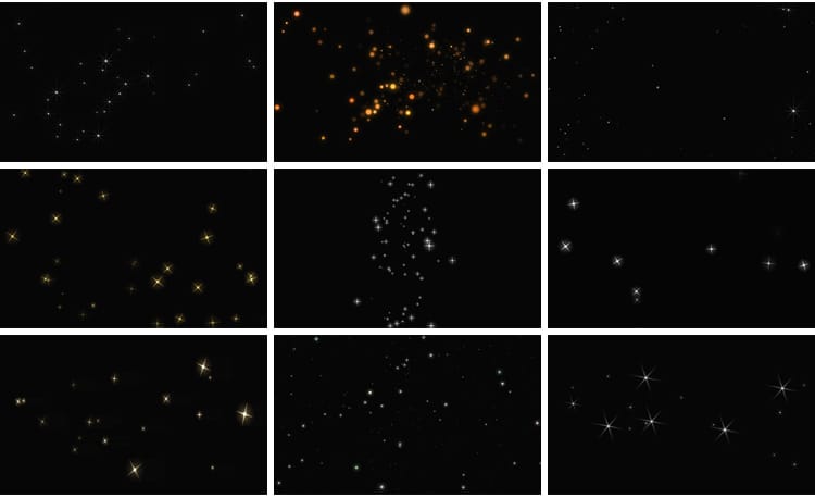 小星星闪烁星光舞台动态合成背景ae_pr唯美粒子mov透明通道视频素