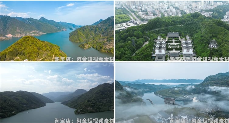 湖北宜昌城市建筑自然风光三峡大坝风景素材高清旅游景点短视频