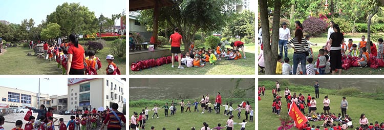 幼儿园外教育师孩子们快乐童年儿童节亲子活动互动玩游戏视频素材