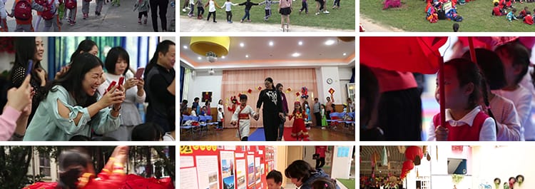 幼儿园外教育师孩子们快乐童年儿童节亲子活动互动玩游戏视频素材