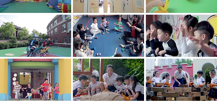 幼儿园外教育师孩子们快乐童年儿童节亲子活动互动玩游戏视频素材