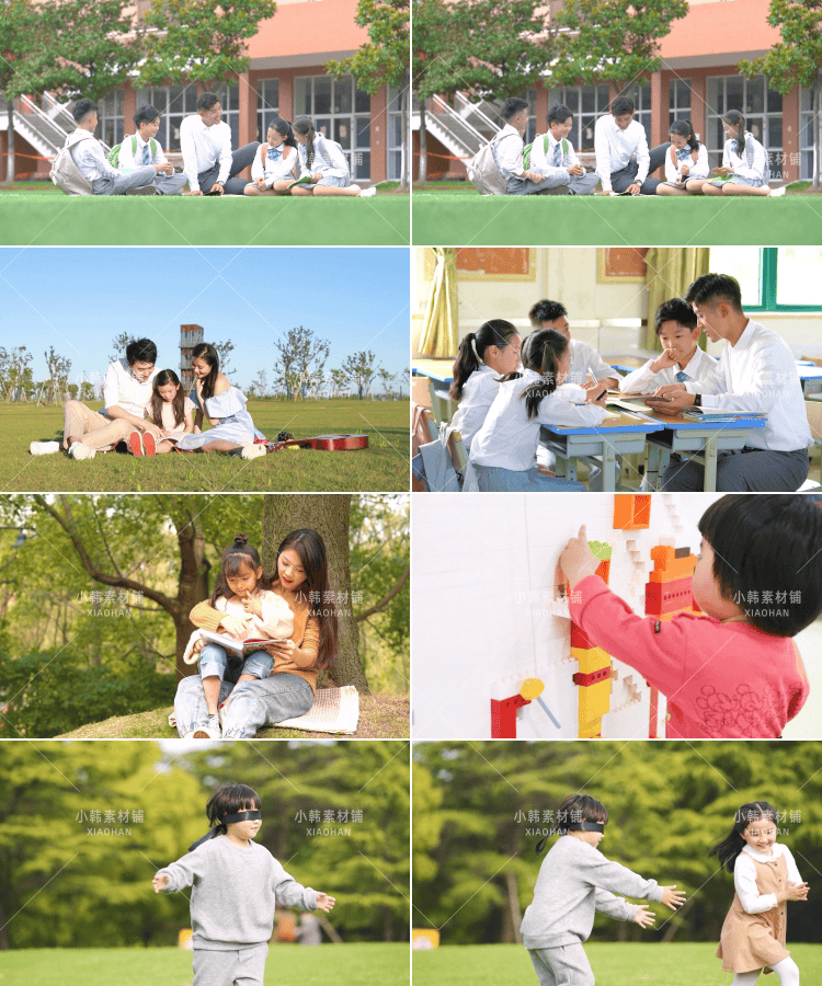 父母孩子儿童小孩亲子互动游戏玩耍学习高清无水印自媒体视频素材