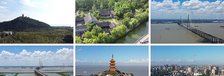 江苏南通苏通大桥城市建筑风光延时摄影旅游风景区航拍短视频素材