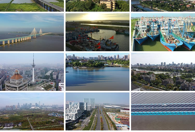 江苏南通苏通大桥城市建筑风光延时摄影旅游风景区航拍短视频素材