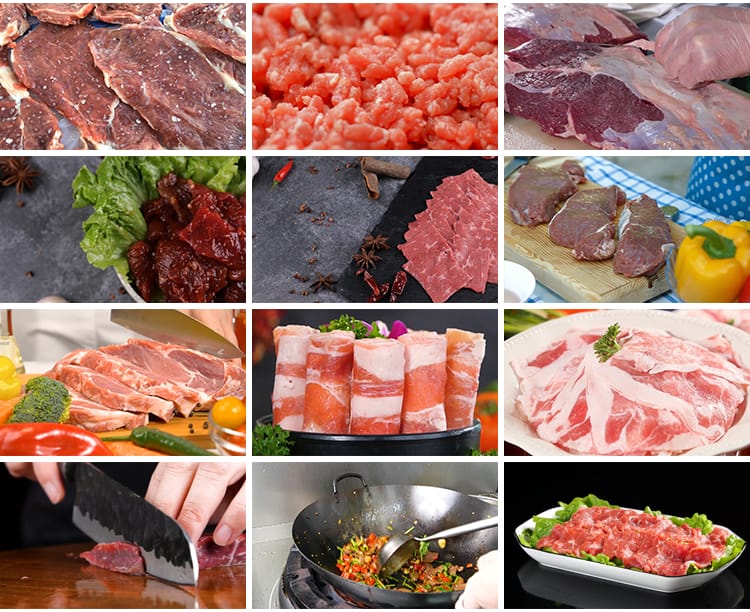 生鲜牛肉雪花肥牛卷新鲜生牛肉片切肉特写实拍剪辑高清短视频素材