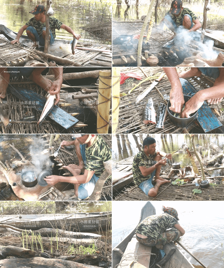 荒野求生纪录片水上生存实录1080P自媒体电影解说抖音短视频素材