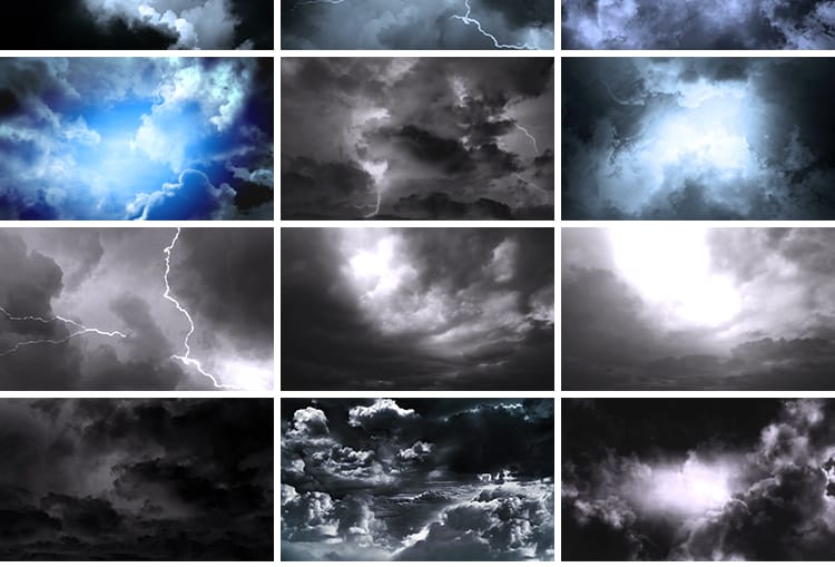 动感乌云密布雷雨交加打雷屏闪酒吧夜店节奏舞台LED背景视频素材