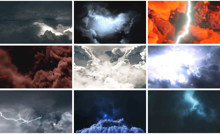 动感乌云密布雷雨交加打雷屏闪酒吧夜店节奏舞台LED背景视频素材