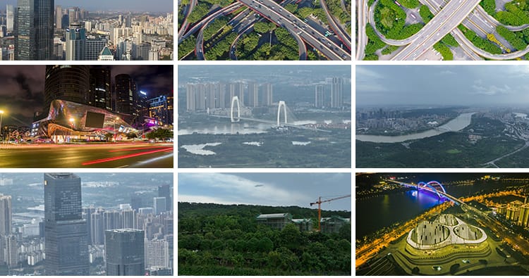 4K南宁城市建筑风光CBD天际线夜景旅游景点地标航拍延时视频素材