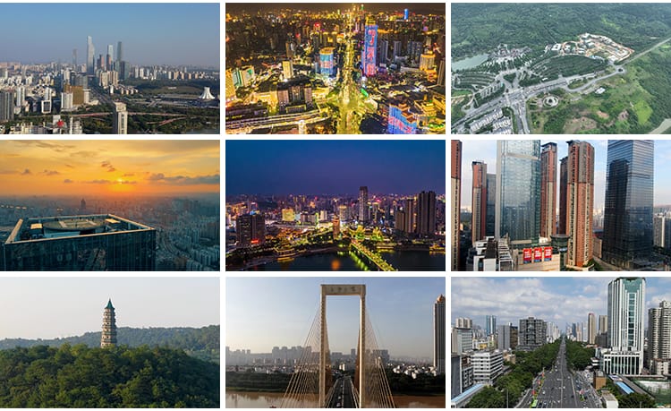 4K南宁城市建筑风光CBD天际线夜景旅游景点地标航拍延时视频素材