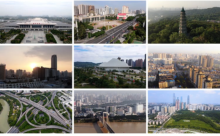 4K南宁城市建筑风光CBD天际线夜景旅游景点地标航拍延时视频素材