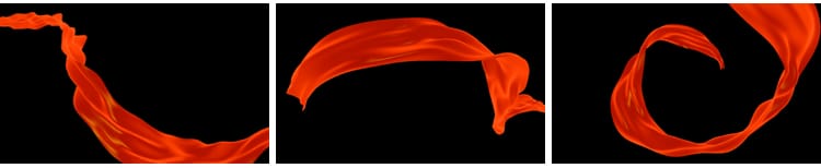 红绸丝带飘带飞舞飘动透明底格式MOV带通道红色动画元素视频素材