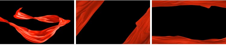 红绸丝带飘带飞舞飘动透明底格式MOV带通道红色动画元素视频素材