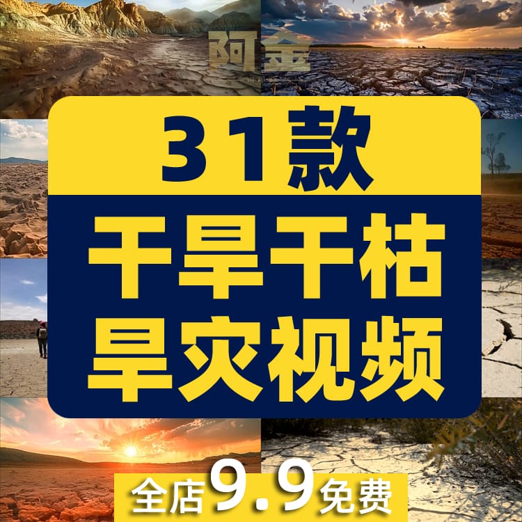 干旱干枯旱灾土地裂纹灾害气候抖音短视频自媒体高清实拍素材剪辑