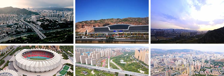 青海西宁城市风光塔尔寺城东区城西区火车站城中区电视塔视频素材