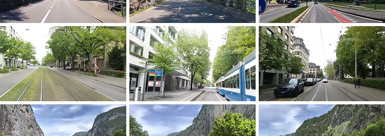 欧洲瑞士小镇开车自驾第一视角行驶行车旅途国外自然风景视频素材
