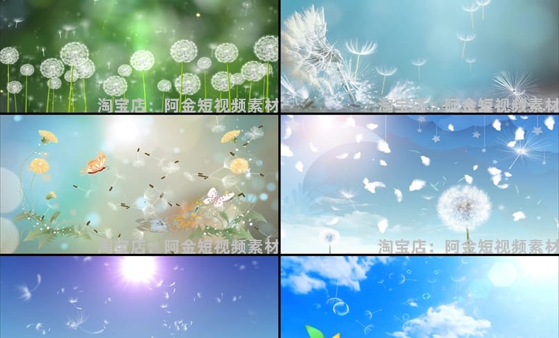 小清新唯美蒲公英梦幻大屏幕舞台动感LED高清视频场景背景素材