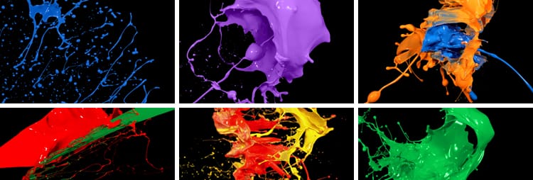 油漆颜料墨迹飞溅喷溅液体彩色泼墨液体动画合成特效MOV视频素材