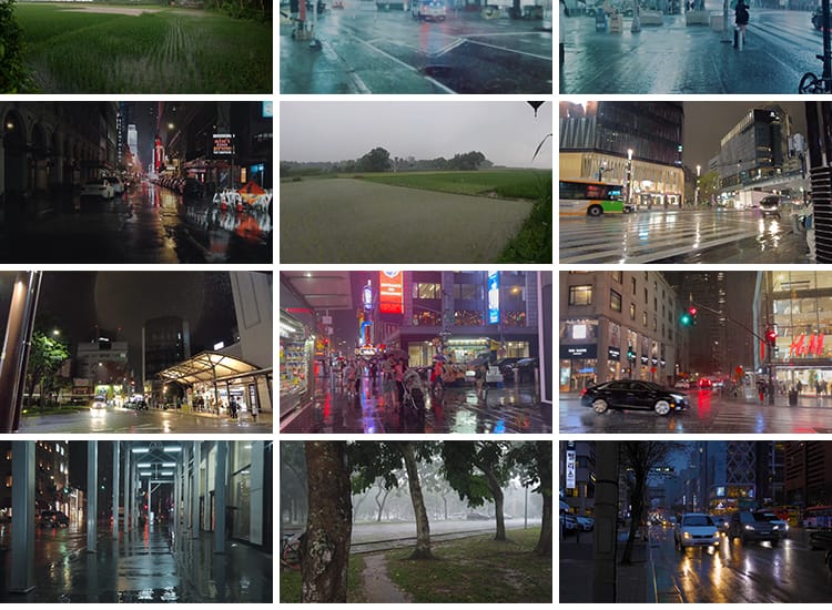 城市街道雨夜下雨走拍森林公园雨景雨中漫步行走治愈解压视频素材