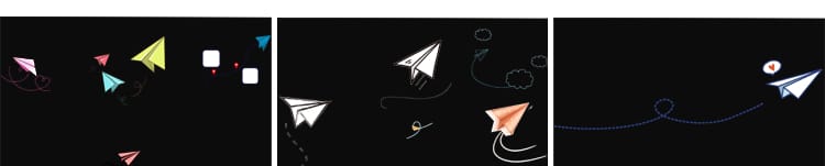 卡通纸飞机飞翔飞行儿童节综艺节目元素特效透明通道合成视频素材