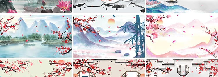 红梅花中国古风水墨民族舞蹈寒冬梅腊梅舞蹈大屏幕led背景视频素