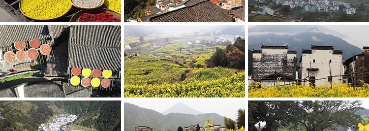 江西婺源篁岭古建筑村落夜景乡村旅游农田古村落航拍风光视频素材