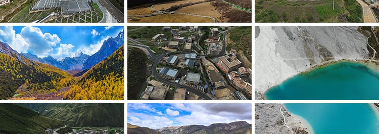 稻城亚丁风光旅游风景点自然景区牛奶湖实拍航拍剪辑高清视频素材