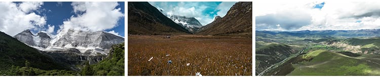 稻城亚丁风光旅游风景点自然景区牛奶湖实拍航拍剪辑高清视频素材