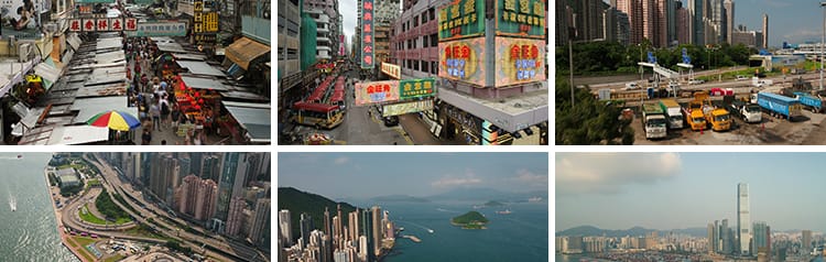 香港城市建筑航拍风光人文街景街道夜景车流人流地标实拍视频素材