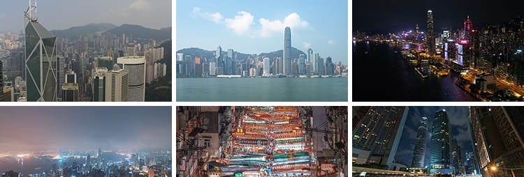 香港城市建筑航拍风光人文街景街道夜景车流人流地标实拍视频素材