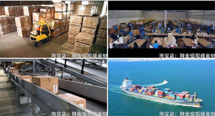 快递分拣运输物流仓库仓储货运流水线工人打包实拍剪辑短视频素材