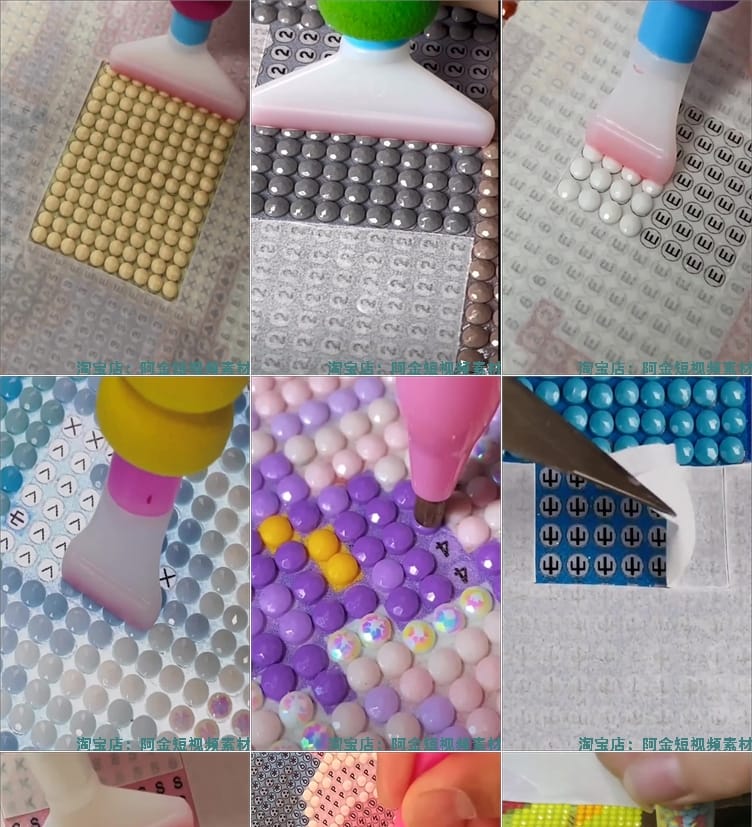 贴钻画制作手工diy横屏竖屏国外解压短视频高清小说推文素材引流