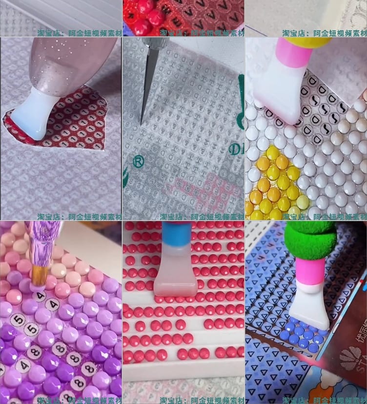 贴钻画制作手工diy横屏竖屏国外解压短视频高清小说推文素材引流