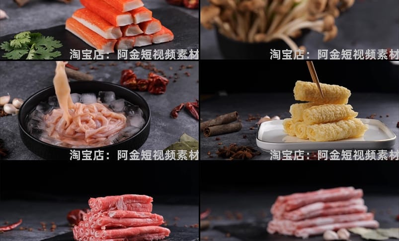 吃火锅美食麻辣锅配菜食材毛肚牛羊肉卷川菜高清创意短视频素材