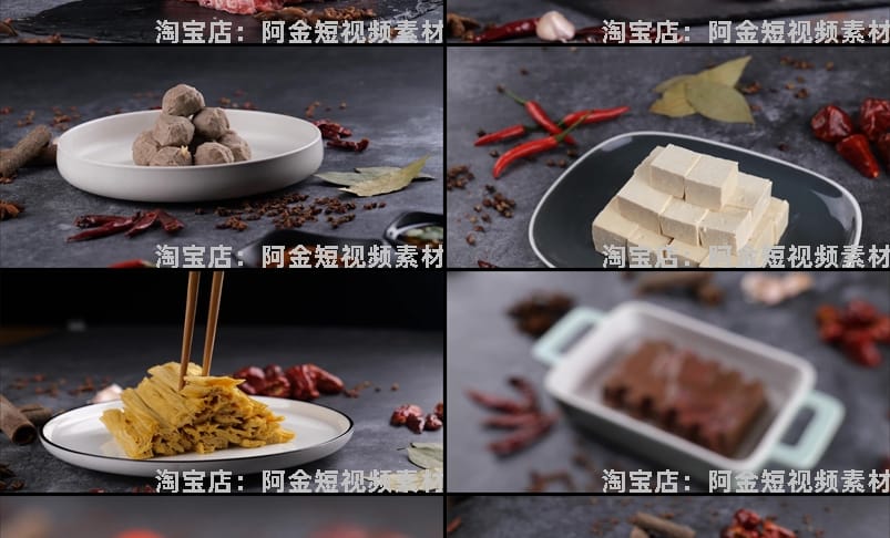 吃火锅美食麻辣锅配菜食材毛肚牛羊肉卷川菜高清创意短视频素材