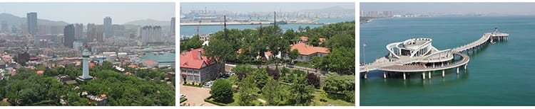 烟台灯塔蓬莱阁三仙台风光旅游风景点城市风光八仙过海短视频素材