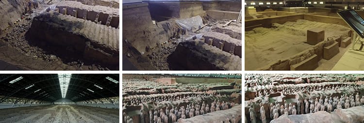 陕西西安秦始皇兵马俑特写陶俑历史文化遗迹古代航拍实拍视频素材