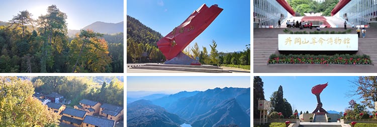 4K江西井冈山胜利号角红旗革命圣地红色文化旅游景点地标视频素材