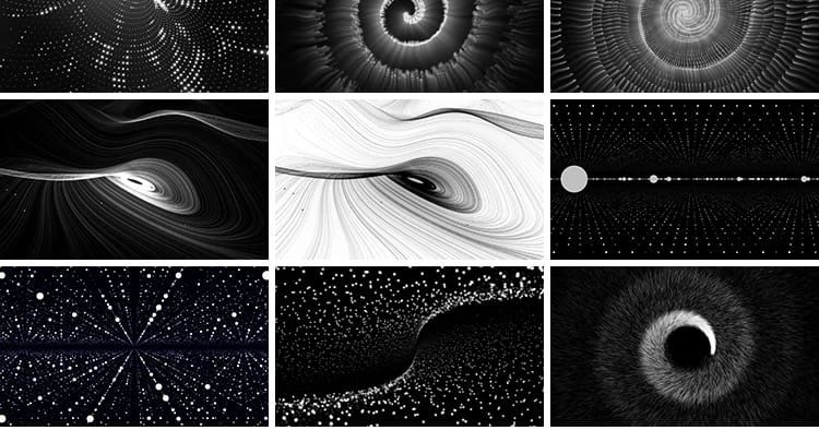 炫酷黑色粒子科技线条黑白曲线粒子抽象流动特效LED背景视频素材