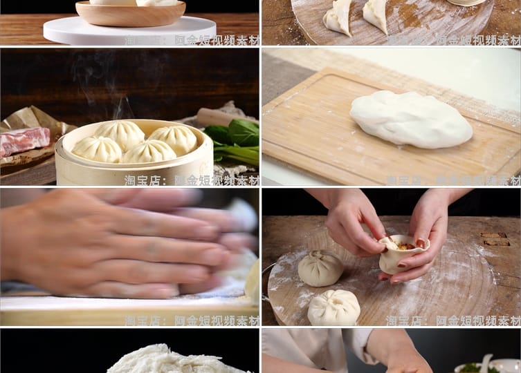 包子馒头面食手工拉面手擀面粉抖音短视频自媒体高清实拍素材剪辑