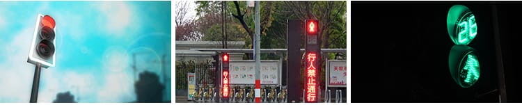 晚上交通信号灯红绿灯现代交通马路城市夜景车流行人实拍视频素材