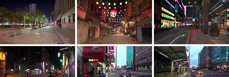台湾台北城市走拍夜景白天漫步街道人流车流街拍视角街景视频素材