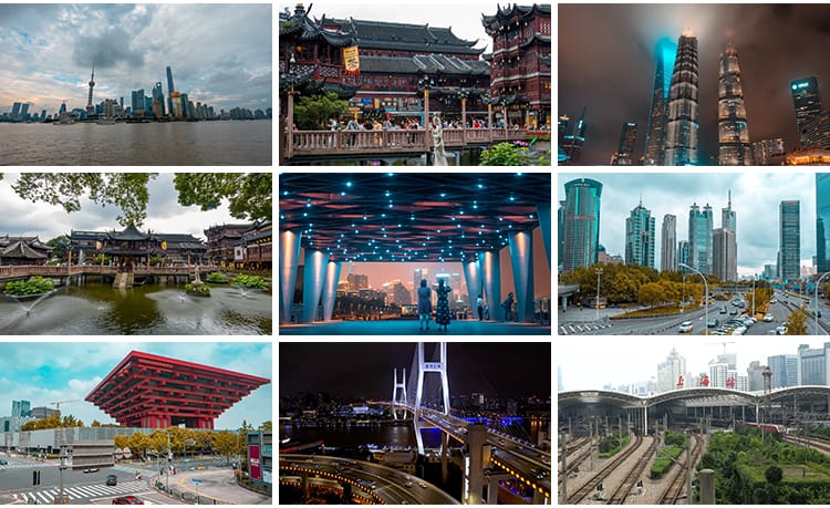 上海城市建筑风光夜景车流CBD外滩旅游东方明珠地标航拍视频素材
