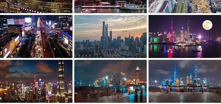 上海城市建筑风光夜景车流CBD外滩旅游东方明珠地标航拍视频素材
