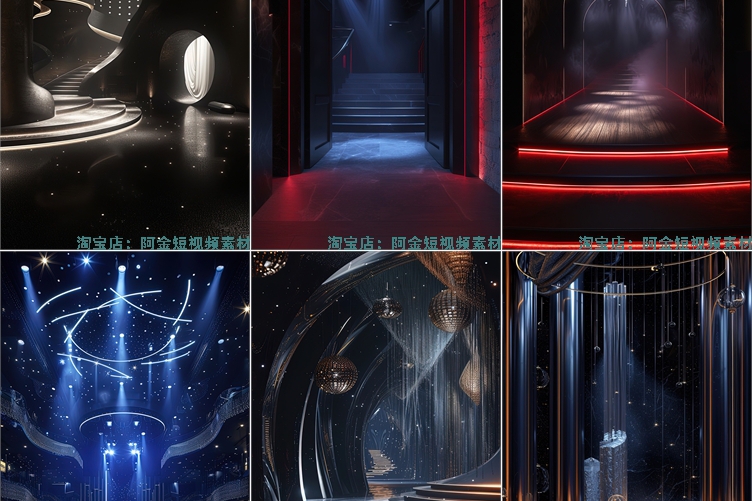 舞台灯光娱乐舞蹈唱歌主播虚拟绿幕动态直播间背景视频图片素材